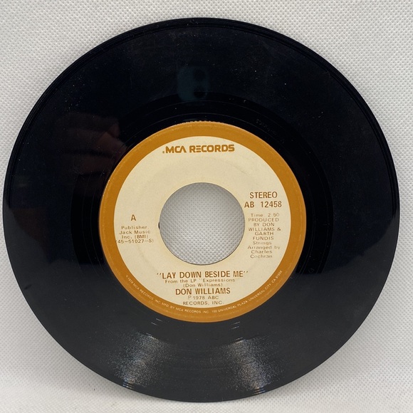 Don Williams: I Would Like To See You Again / Lay Down Beside Me Vinyl Record 7” - Picture 2 of 6